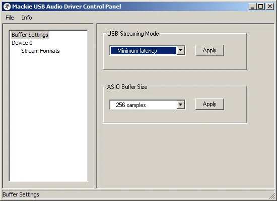 Mackie Blackjack v3 Control Panel
